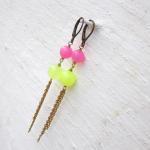 Earrings neon jade drop ear..