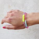 Bracelets neon beaded brace..