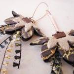 Leather Earrings In Beige,..