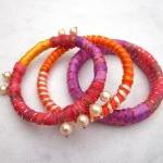 Ribbon yarn and pearls bang..