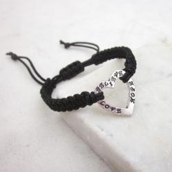 Heart friendship bracelet inspiration jewelry love hope believe macrame bracelet BLACK CORD - more colors available